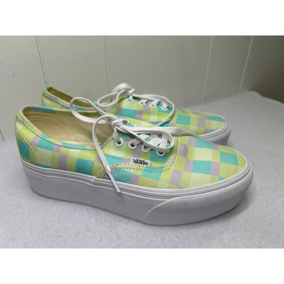 Vans New Womens Authentic Stackform Athletic Checker Platform Size 7.5 NWOB - Picture 2 of 7